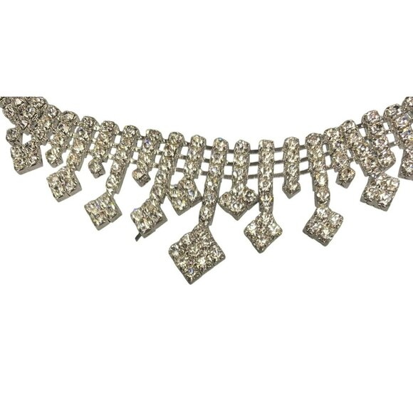 Clear Rhinestone Necklace & Earring Set For Women - Picture 7 of 10